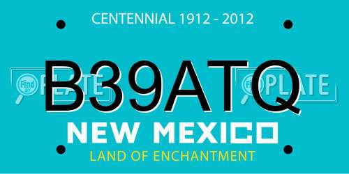 B39ATQ New Mexico License Plate