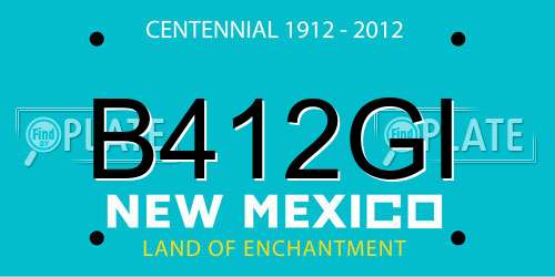 B412GI New Mexico License Plate