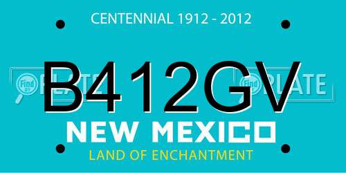 B412GV New Mexico License Plate