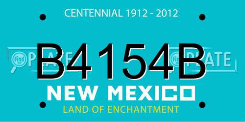 B4154B New Mexico License Plate