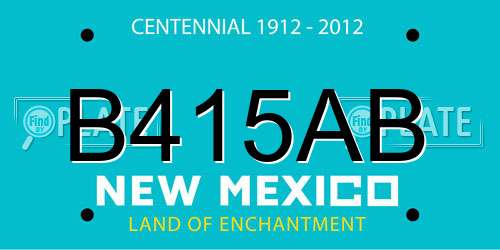 B415AB New Mexico License Plate