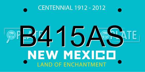 B415AS New Mexico License Plate