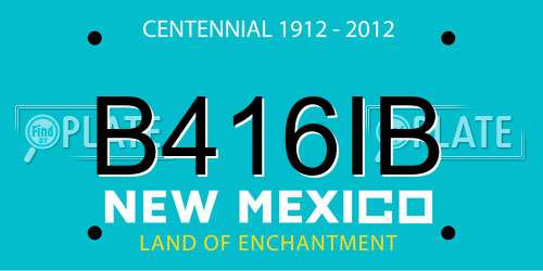 B416IB New Mexico License Plate