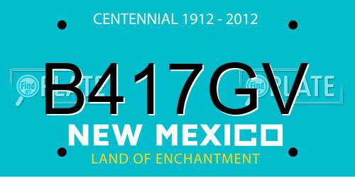 B417GV New Mexico License Plate