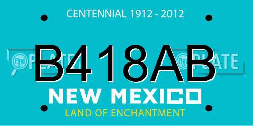 B418AB New Mexico License Plate