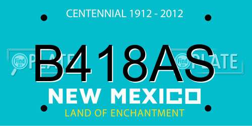 B418AS New Mexico License Plate
