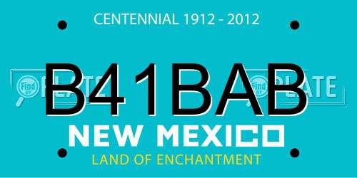 B41BAB New Mexico License Plate