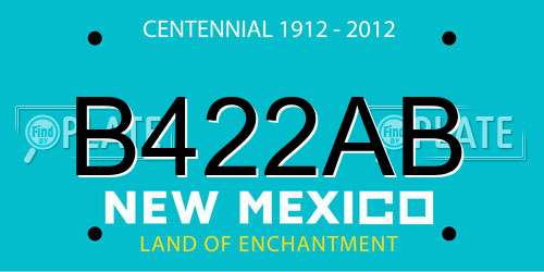 B422AB New Mexico License Plate