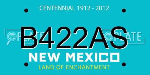 B422AS New Mexico License Plate