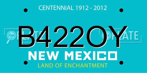 B422OY New Mexico License Plate