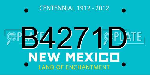 B4271D New Mexico License Plate