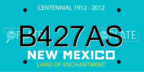 B427AS New Mexico License Plate