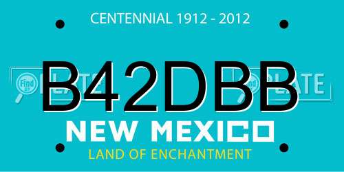 B42DBB New Mexico License Plate