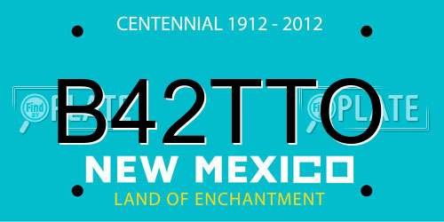 B42TTO New Mexico License Plate