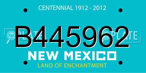 B445962 New Mexico License Plate