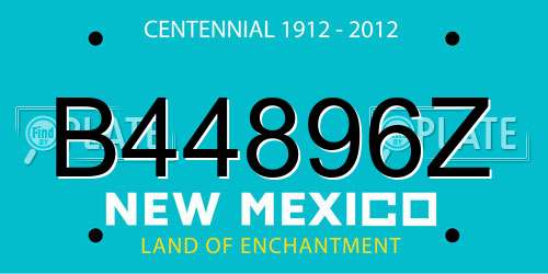 B44896Z New Mexico License Plate