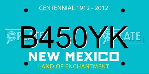 B450YK New Mexico License Plate