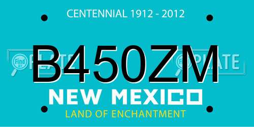 B450ZM New Mexico License Plate