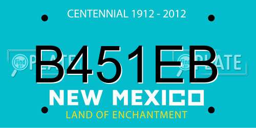 B451EB New Mexico License Plate
