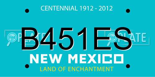 B451ES New Mexico License Plate