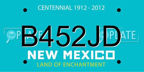B452JD New Mexico License Plate