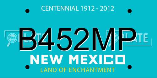 B452MP New Mexico License Plate
