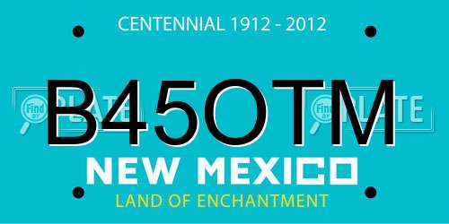 B45OTM New Mexico License Plate