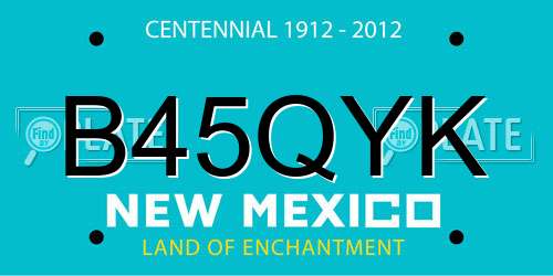 B45QYK New Mexico License Plate