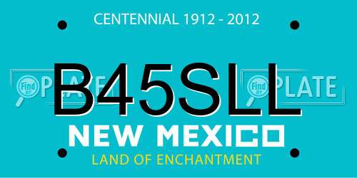 B45SLL New Mexico License Plate
