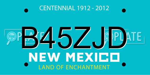 B45ZJD New Mexico License Plate