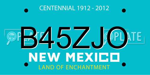 B45ZJO New Mexico License Plate