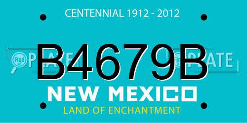 B4679B New Mexico License Plate