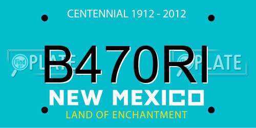B470RI New Mexico License Plate