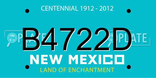 B4722D New Mexico License Plate