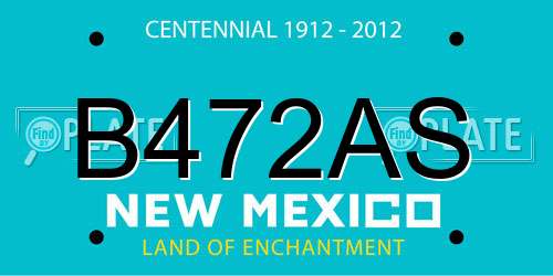 B472AS New Mexico License Plate