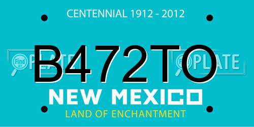 B472TO New Mexico License Plate