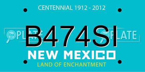 B474SI New Mexico License Plate