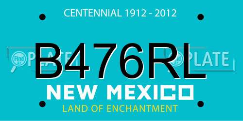 B476RL New Mexico License Plate