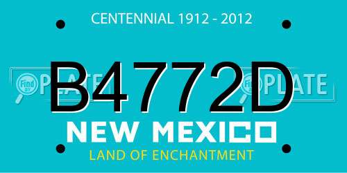 B4772D New Mexico License Plate