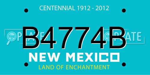 B4774B New Mexico License Plate