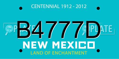 B4777D New Mexico License Plate