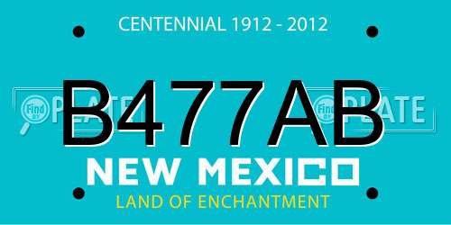B477AB New Mexico License Plate