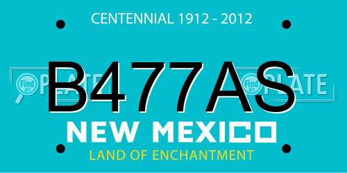 B477AS New Mexico License Plate