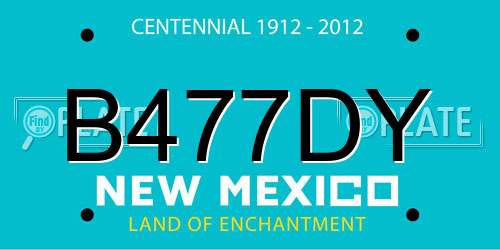 B477DY New Mexico License Plate