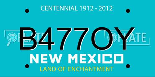 B477OY New Mexico License Plate