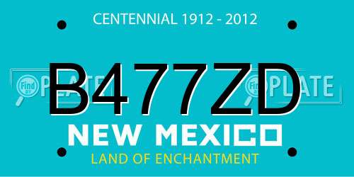 B477ZD New Mexico License Plate