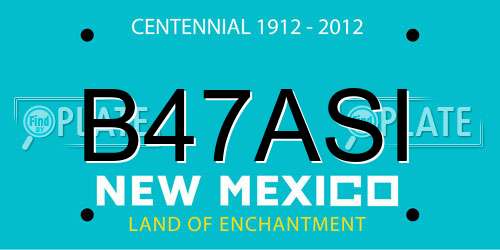 B47ASI New Mexico License Plate