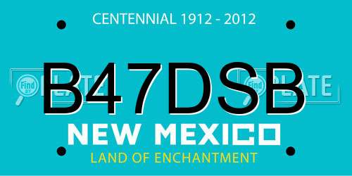 B47DSB New Mexico License Plate