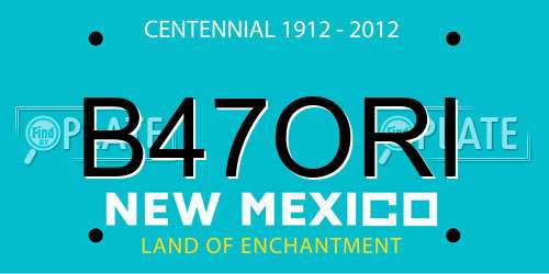 B47ORI New Mexico License Plate