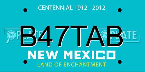 B47TAB New Mexico License Plate